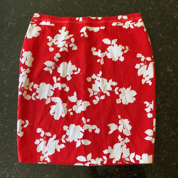 Talbots Dresses & Skirts - Talbots Red Floral Pencil Skirt